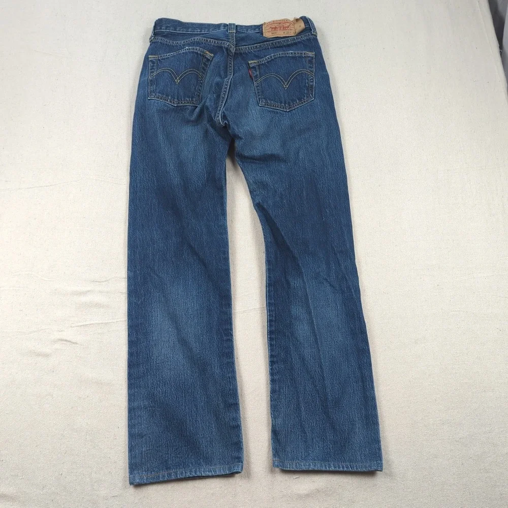 Levis 501 Jeans Mens 29x32 Blue Button Fly Classic American Casual Western